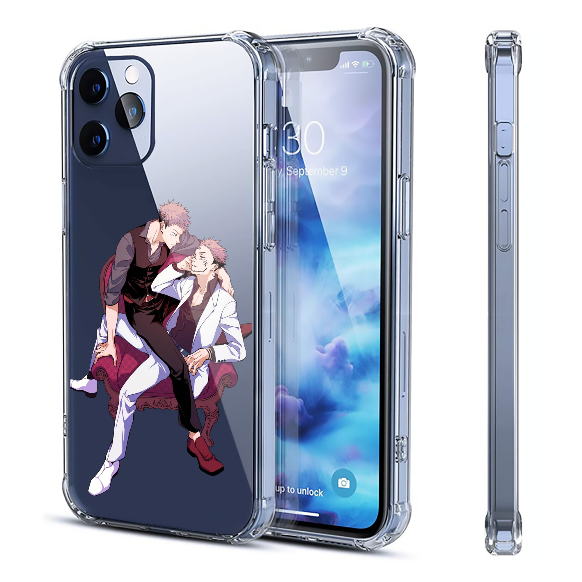 （画像用） 呪術廻戦 Jujutsu Kaisen 【iPhone 12シリーズ対応】透明スマホケース（クリアソフトケース）